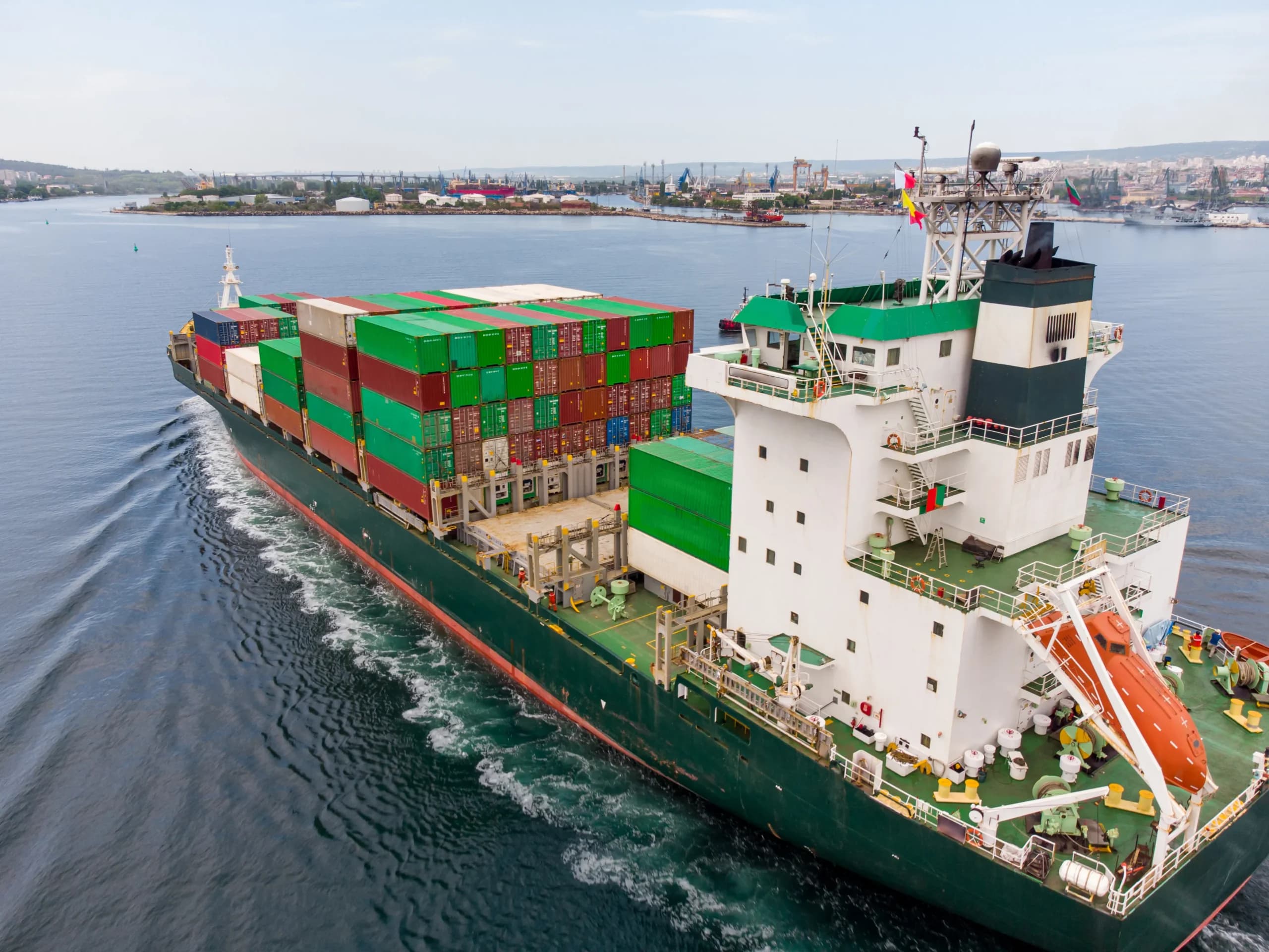 Container ship at sea